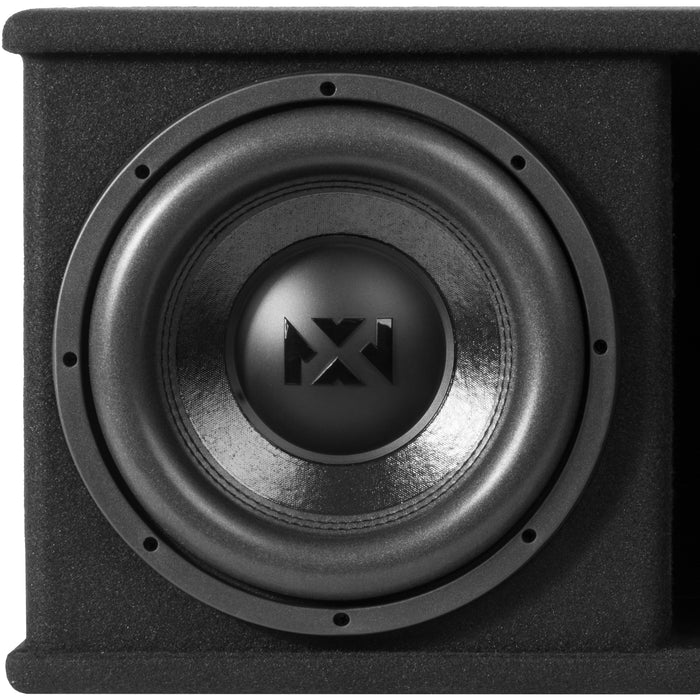 NPKG212 1000W Peak (500W RMS) Loaded Dual 12" Subwoofer with Slot Ported Enclosure and Monoblock Amplifier with Remote Bass Knob