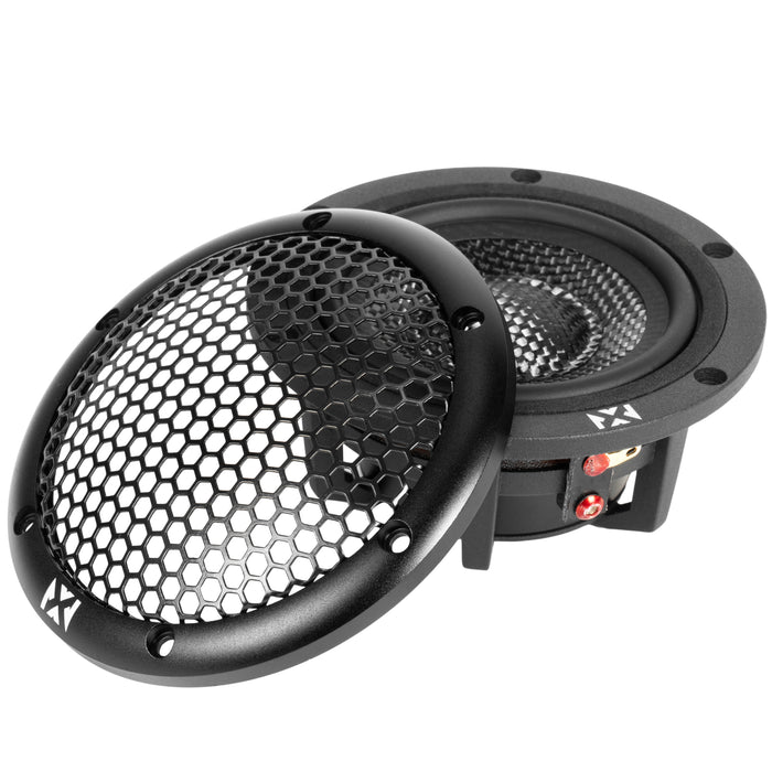 XQS3 200W Peak (100W RMS) 3.5" X-Series Midrange Speakers with Carbon Fiber Cones