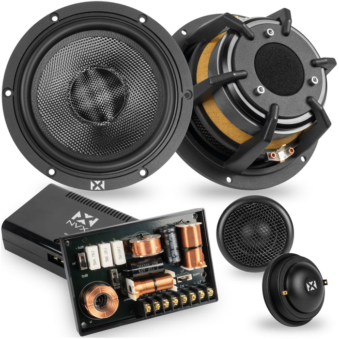 XQS65KIT 600W Peak (300W RMS) 6.5" X-Series 2-Way Component Speaker System with Carbon Fiber Cones and 30mm Silk Dome Tweeters