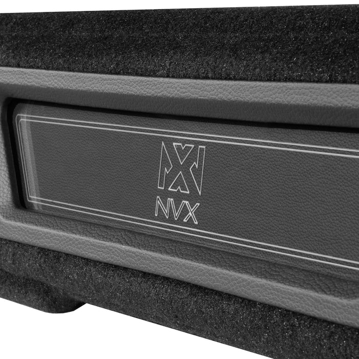 Custom Dual 12" Under-seat Sealed Unloaded Subwoofer Enclosure with LED Lighting for 2008-2018 Chevrolet Silverado and GMC Sierra Crew Cab Trucks | BE-GM-08SLVCC-S212