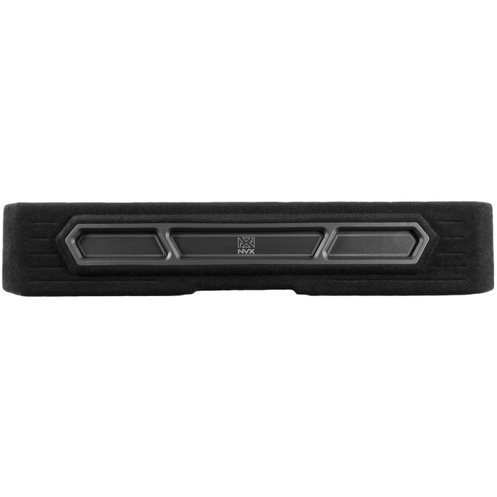 Custom Dual 12" Under-seat Ported Unloaded Subwoofer Enclosure with LED Lighting for 2019-2024 Chevrolet Silverado and GMC Sierra Crew Cab Trucks | BE-GM-19SLVCC-P212