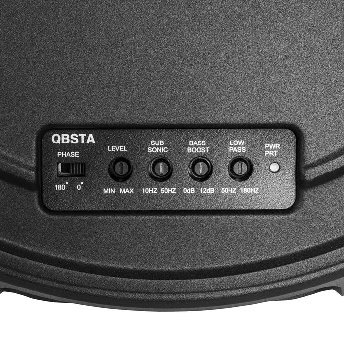 QBSTA 900W Peak (300W RMS) 11" Quick Bass Spare Tire Amplified Subwoofer System with Remote Bass Level Control