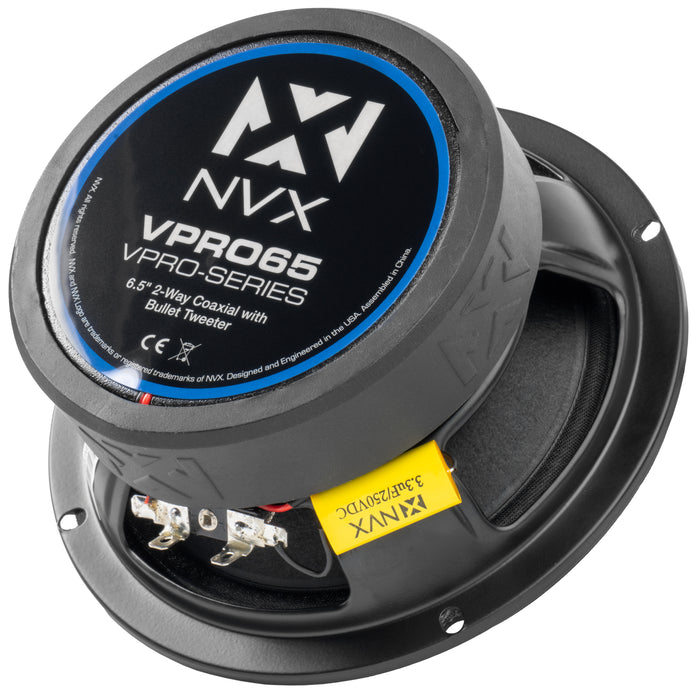 VPRO65 450W Peak (225W RMS) 6.5" V-Series Pro 2-Way Water Resistant Coaxial Loudspeaker with Bullet Tweeter