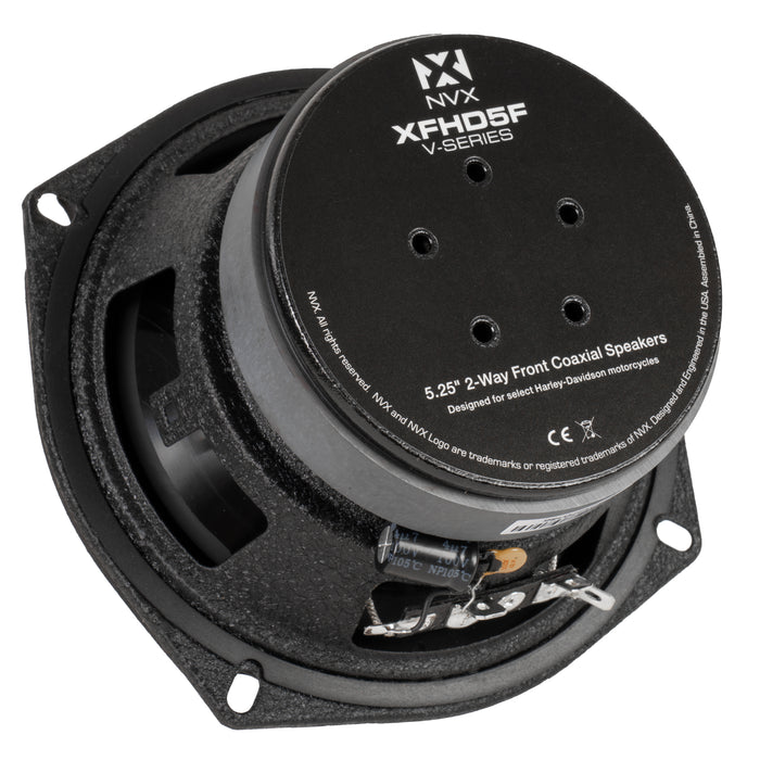 XFHD5F 600W Peak (300W RMS) 5.25" XF-Series 2-Ohm Front Fairing Speakers for Select 1998-2013 Harley-Davidson Touring Model Motorcycles