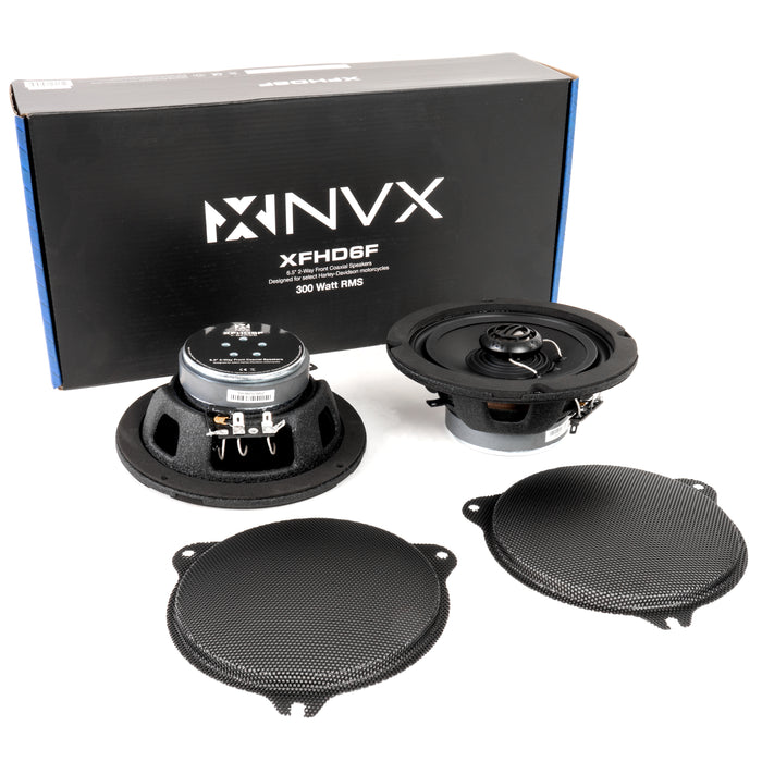 XFHD6F 600W Peak (300W RMS) 6.5" XF-Series 2-Ohm Front Fairing Speakers for Select 2014-up Harley-Davidson Touring Model Motorcycles