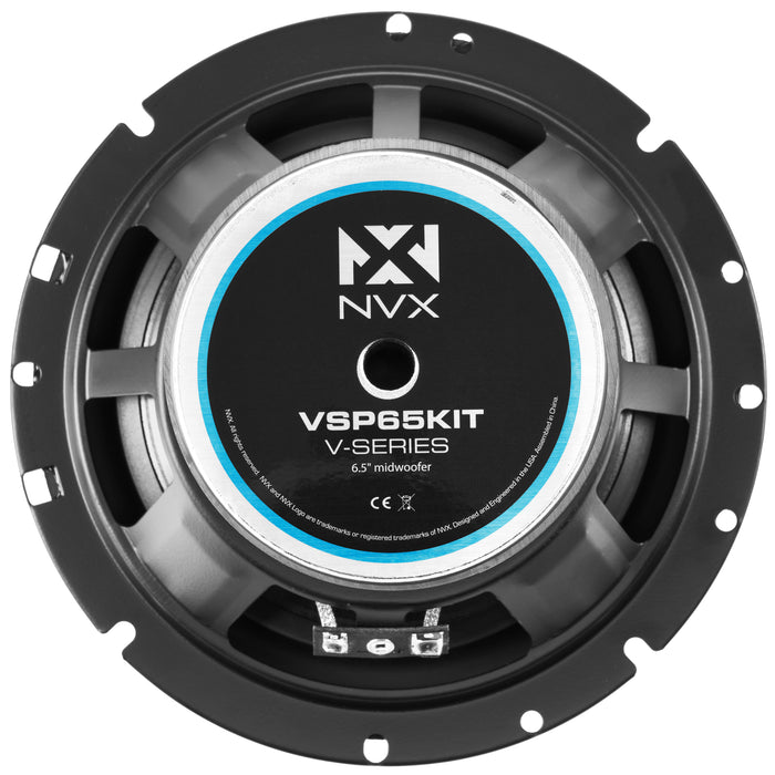 VSP65KIT 750W Peak (250W RMS) 6.5" V-Series 2-Way Component Speakers with 25mm Silk Dome Tweeters