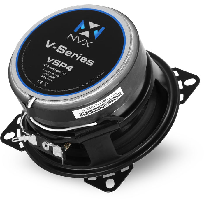 VSP4 450W Peak (150W RMS) 4" V-Series 2-Way Coaxial Car Speakers with 25mm Silk Dome Tweeters