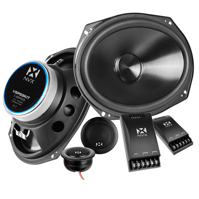 VSP69KIT 900W Peak (300W RMS) 6x9" V-Series 2-Way Component Speakers with 25mm Silk Dome Tweeters