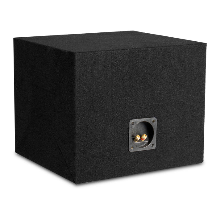 XMDFS101 Single 10" Sealed 3/4" (1.2 cubic ft) MDF Black Carpeted Subwoofer Enclosure