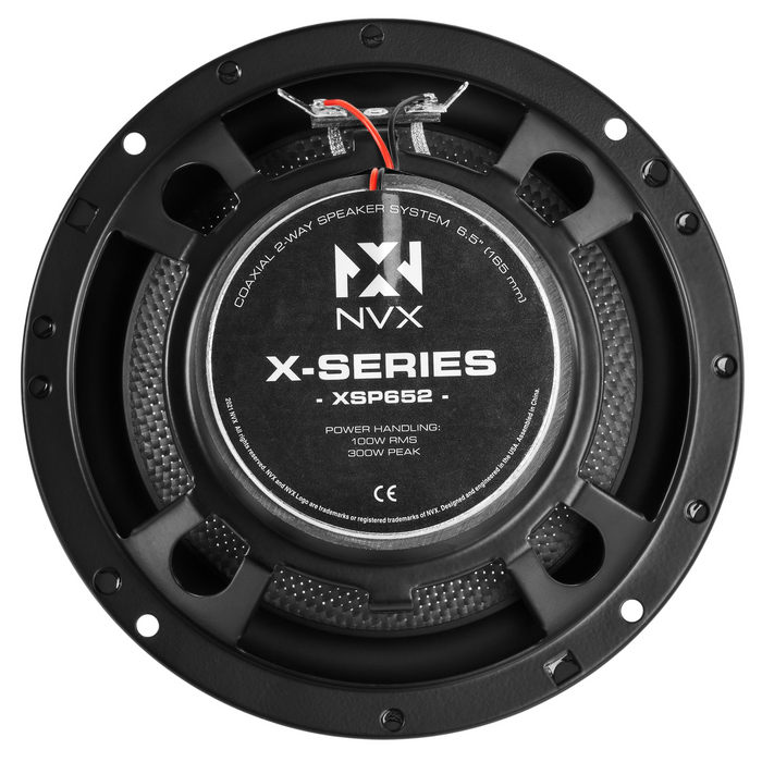 XSP652 600W Peak (200W) RMS 6.5" X-Series 2-Way Coaxial Speakers with Carbon Fiber Cones and 25mm Silk Dome Tweeters